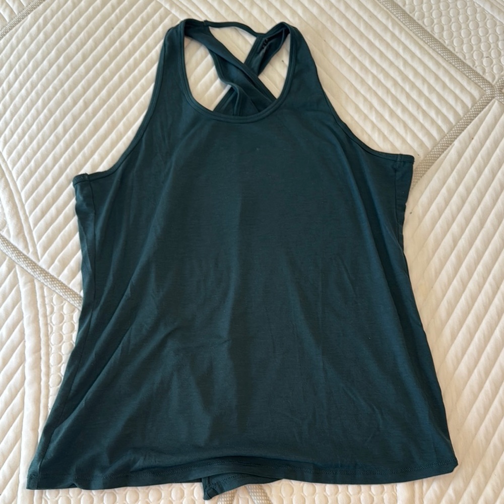 Athleta Dark Green Backless Tank Top